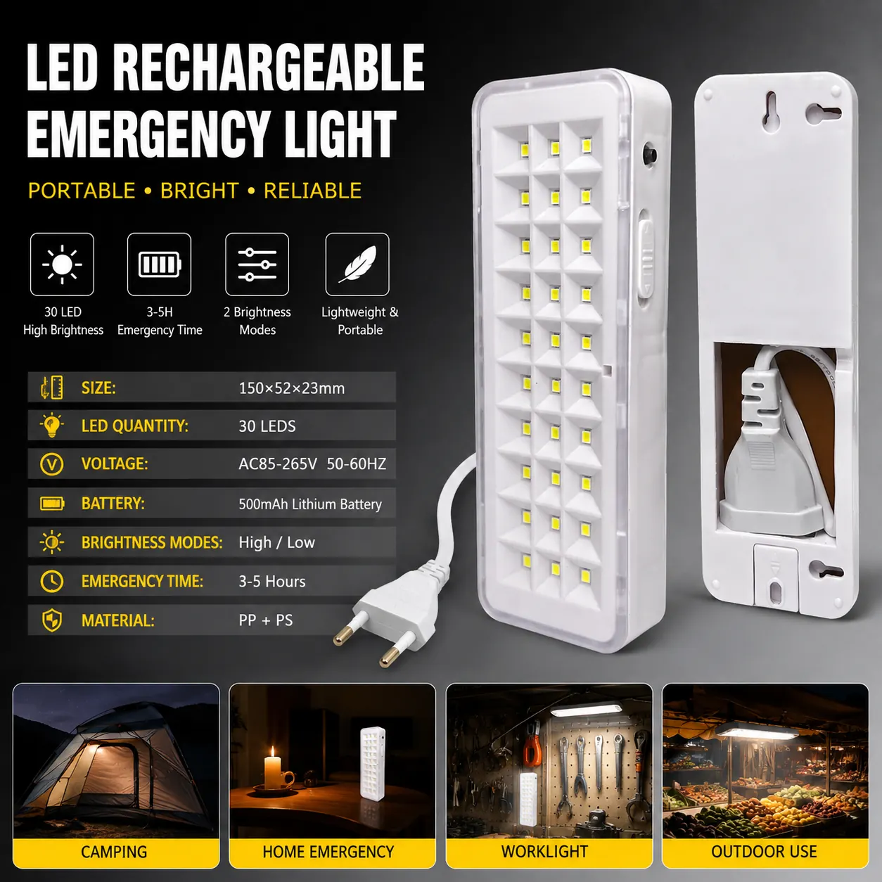 CT601 rechargeable emergency light specifications and application examples