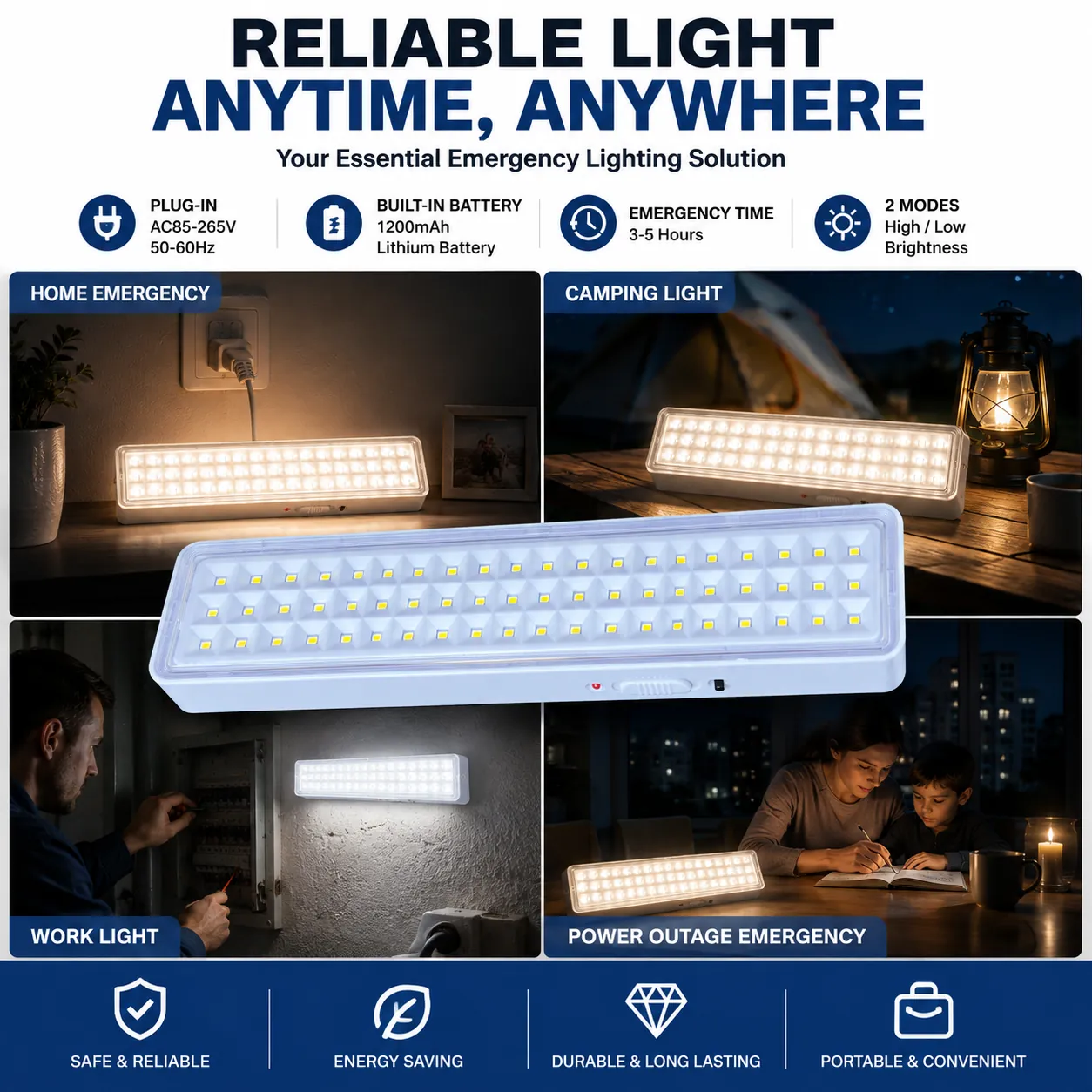 CT602 — 60-LED Plug-In Rechargeable Emergency Light view 8