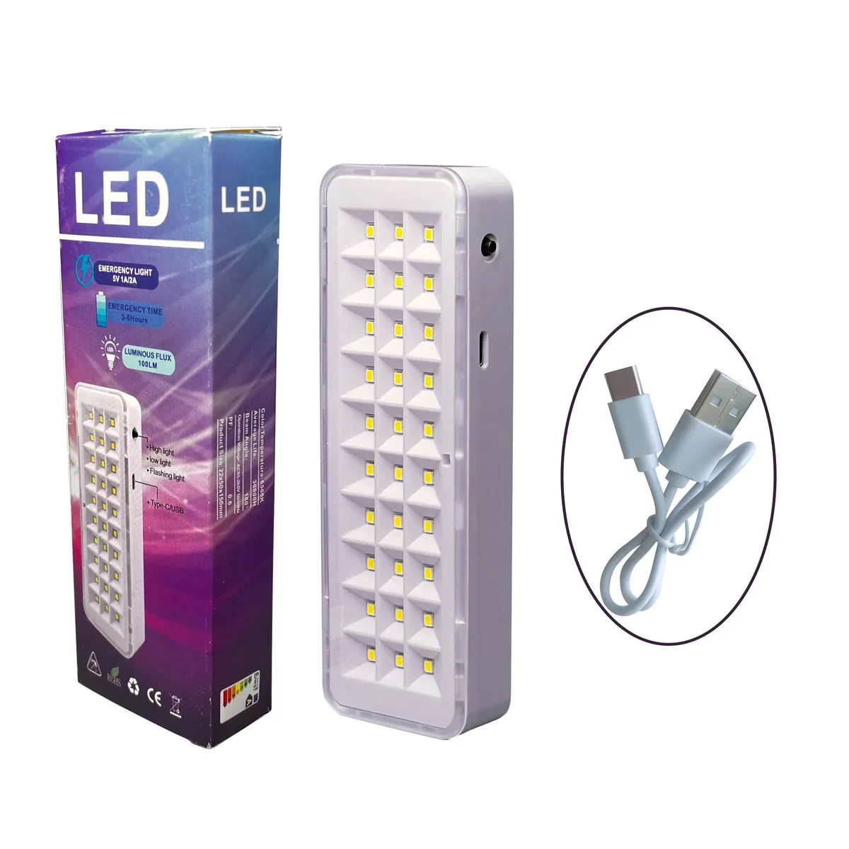 CT603 — 30-LED Type-C Rechargeable Emergency Light view 5