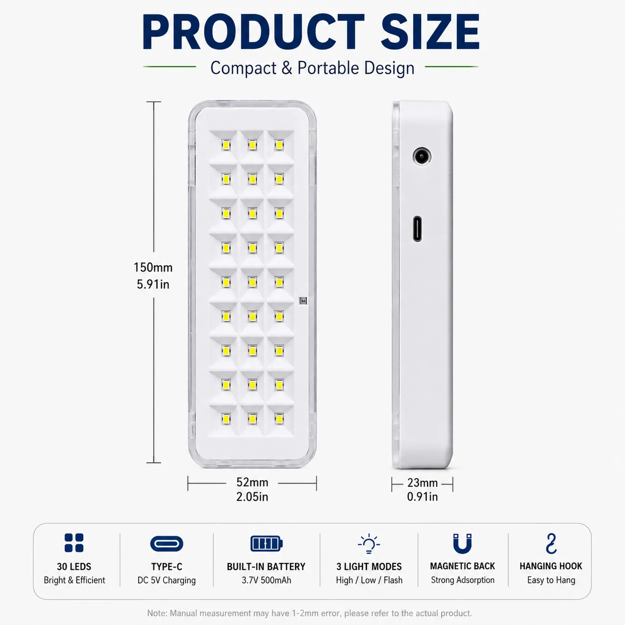 CT603 — 30-LED Type-C Rechargeable Emergency Light view 6