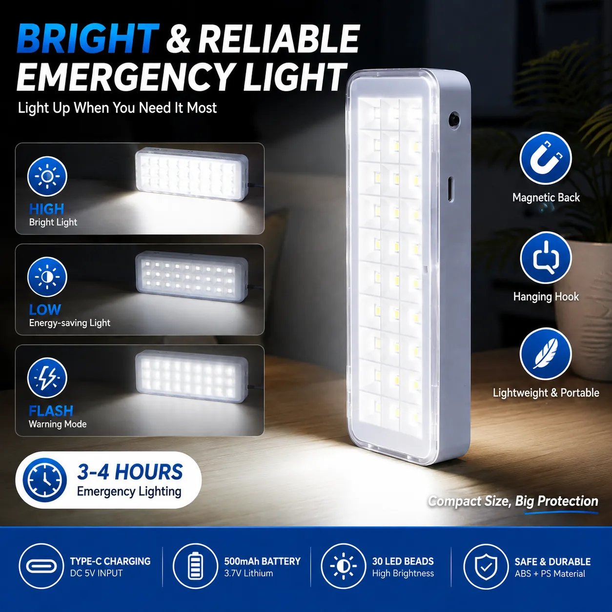 CT603 rechargeable LED emergency light feature image 1