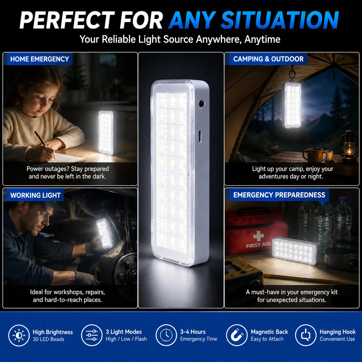 CT603 rechargeable LED emergency light feature image 2