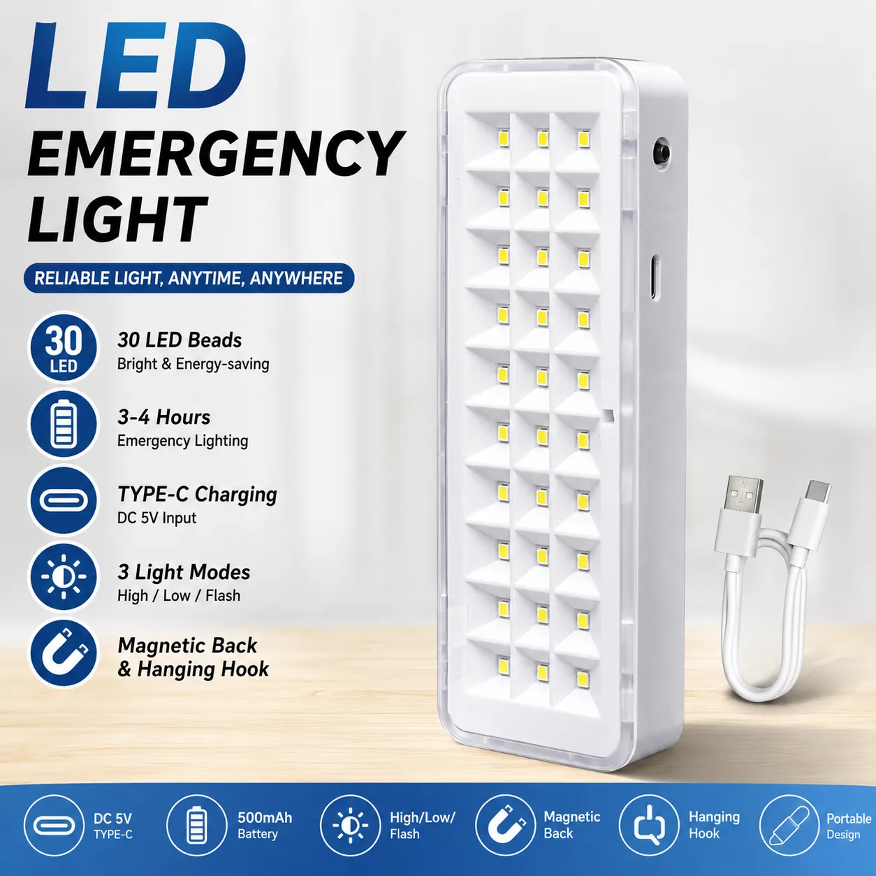 CT603 rechargeable LED emergency light feature image 6