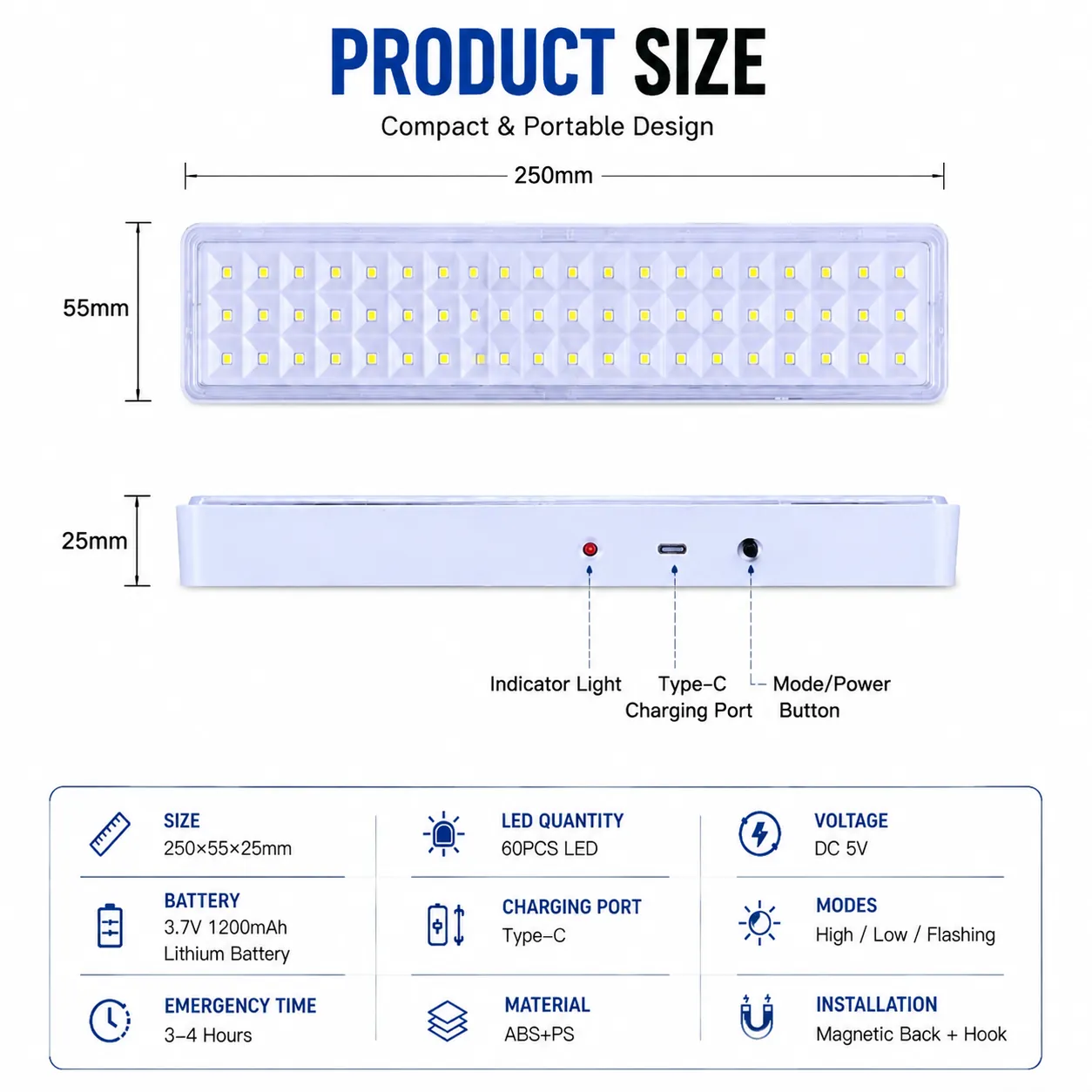CT604 rechargeable LED emergency light feature image 1