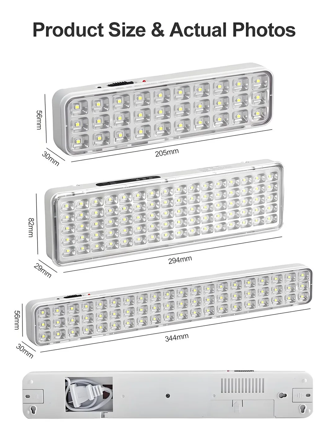 CT606 — 30-LED Plug-In Rechargeable Emergency Light with Reflector Lens view 2