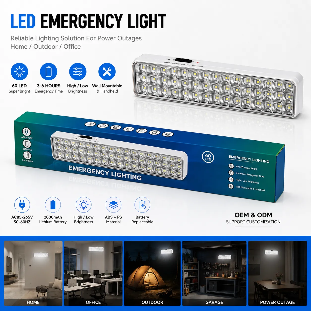 CT607 rechargeable LED emergency light feature image 1