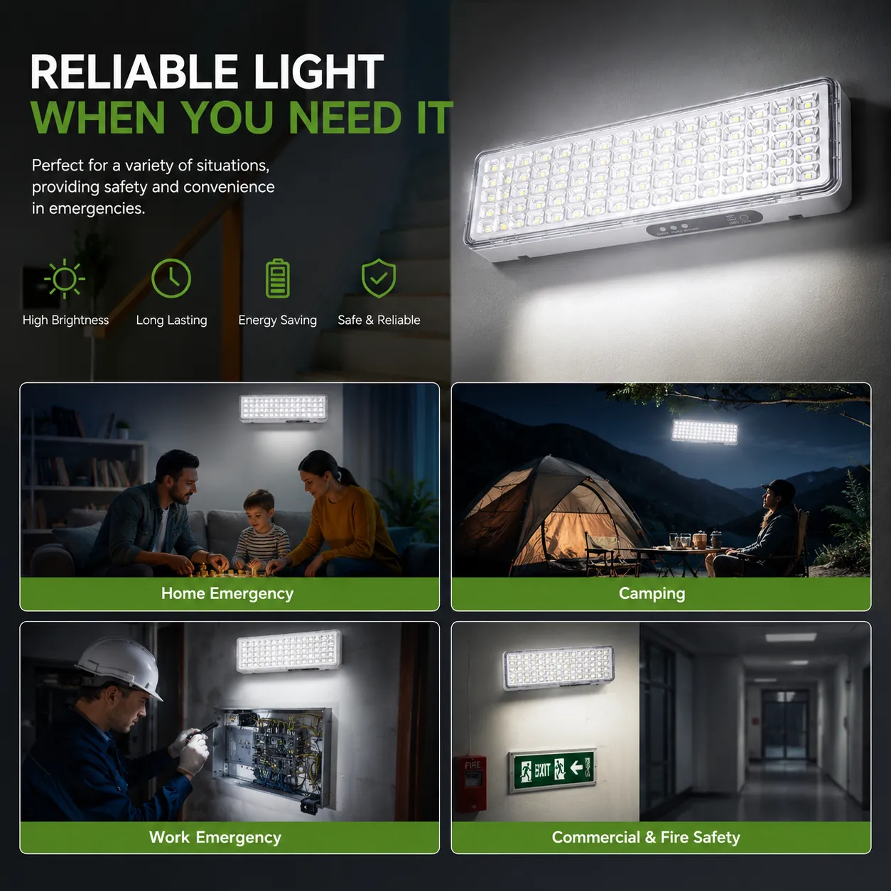 CT608 — 80-LED Wide-Panel Rechargeable Emergency Light view 8