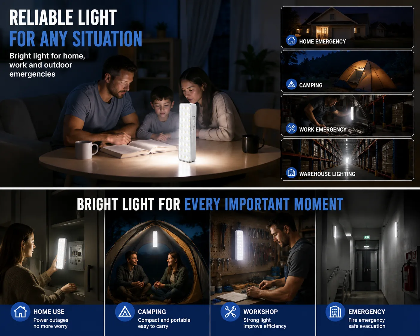 CT609 — 30-LED Compact Wall-Mounted Rechargeable Emergency Light view 7