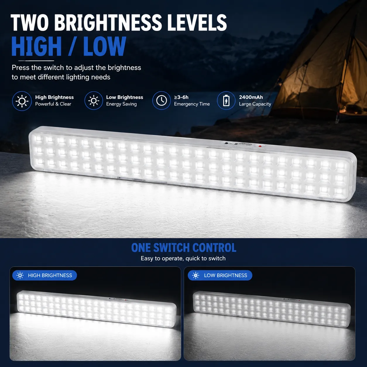CT611 — 90-LED Long Rechargeable Emergency Light Bar view 6