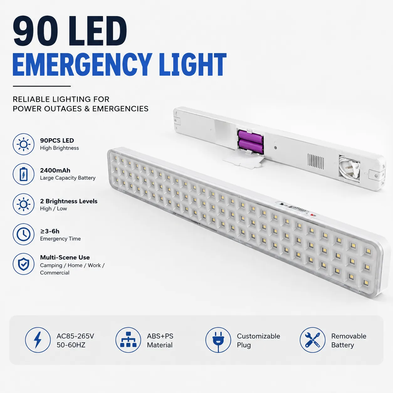 CT611 rechargeable LED emergency light feature image 1