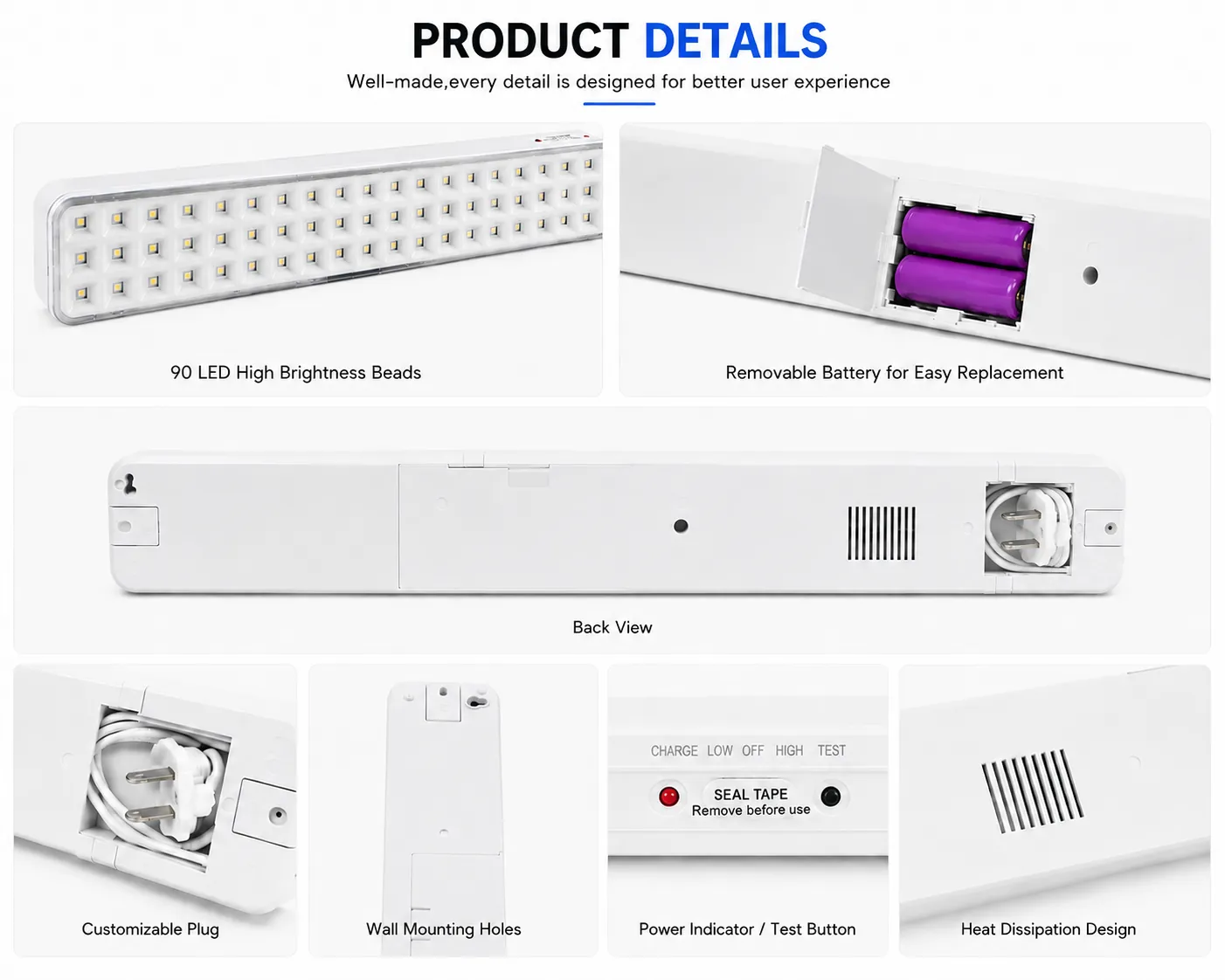 CT611 rechargeable LED emergency light feature image 4