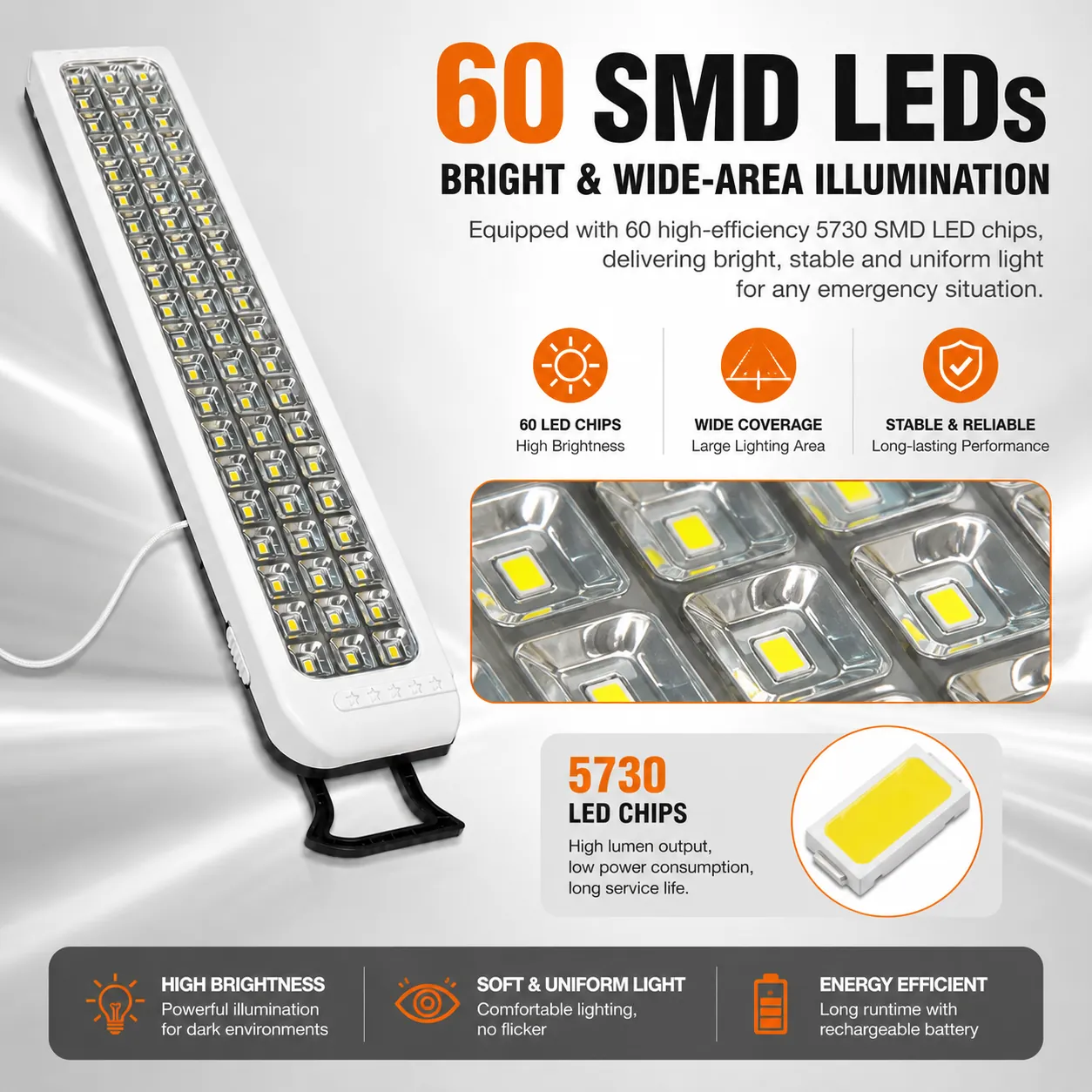 CT612 rechargeable LED emergency light feature image 2