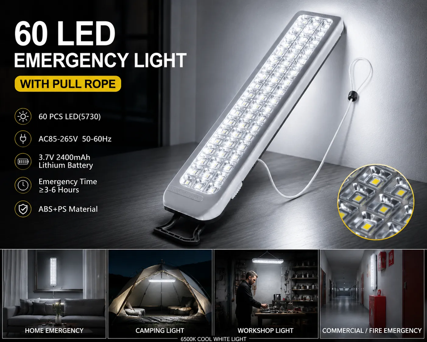 CT612 rechargeable LED emergency light feature image 3