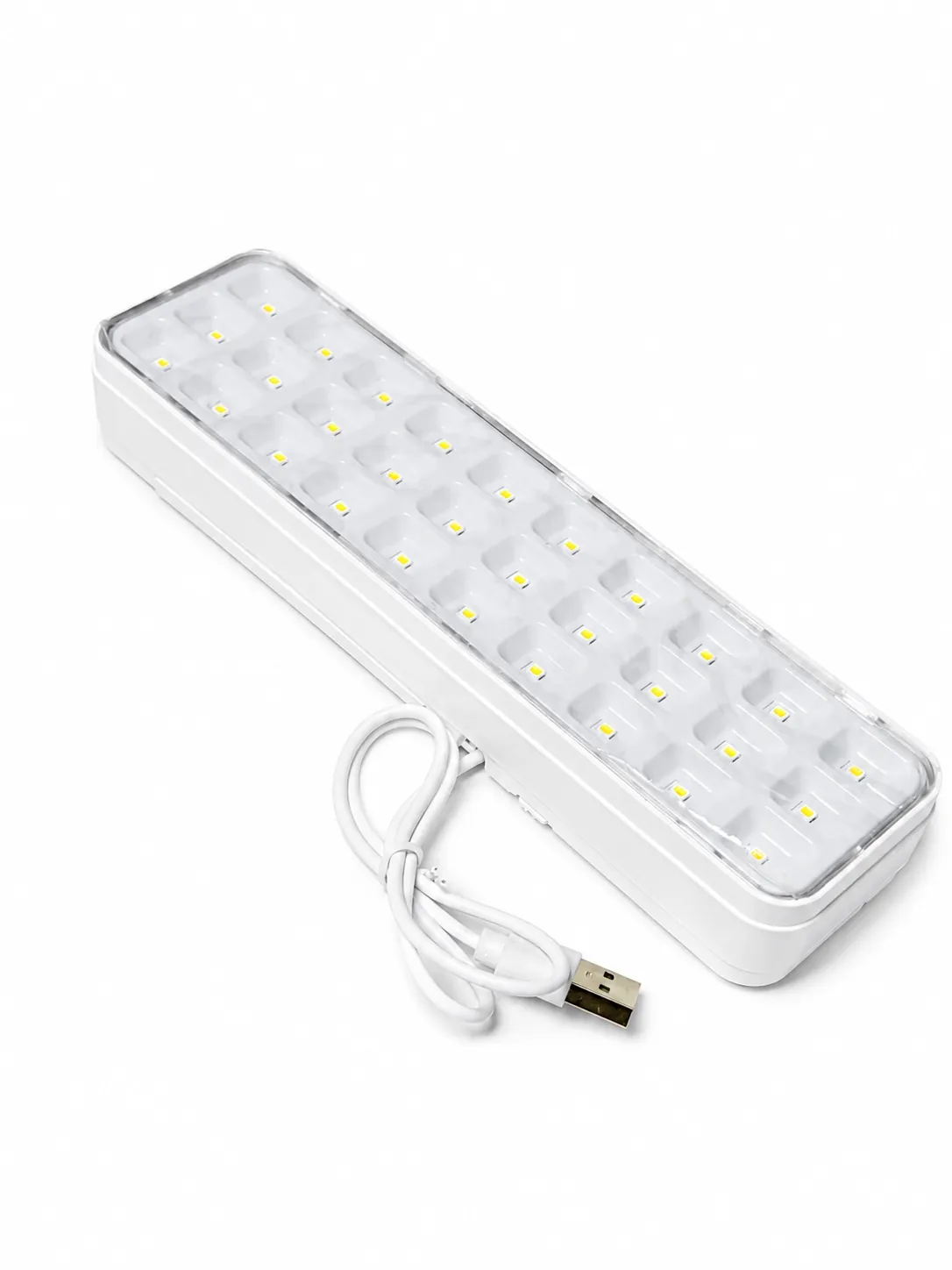 30-LED Rechargeable Emergency Light Bar with USB Cable