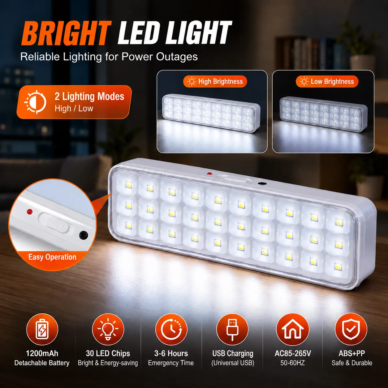 CT613 USB rechargeable LED emergency light feature image 5