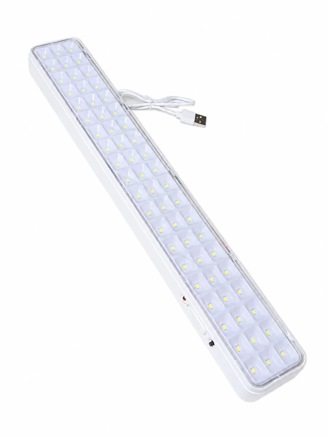 60-LED Rechargeable Emergency Light Bar with USB Cable
