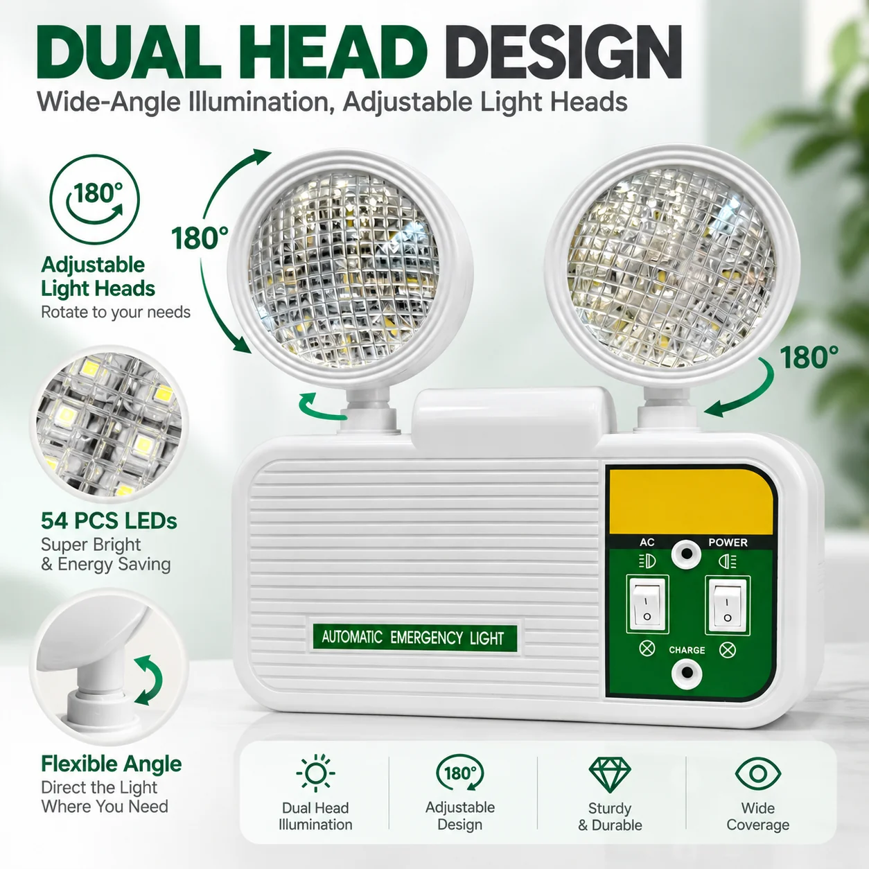 ST901 emergency light adjustable heads