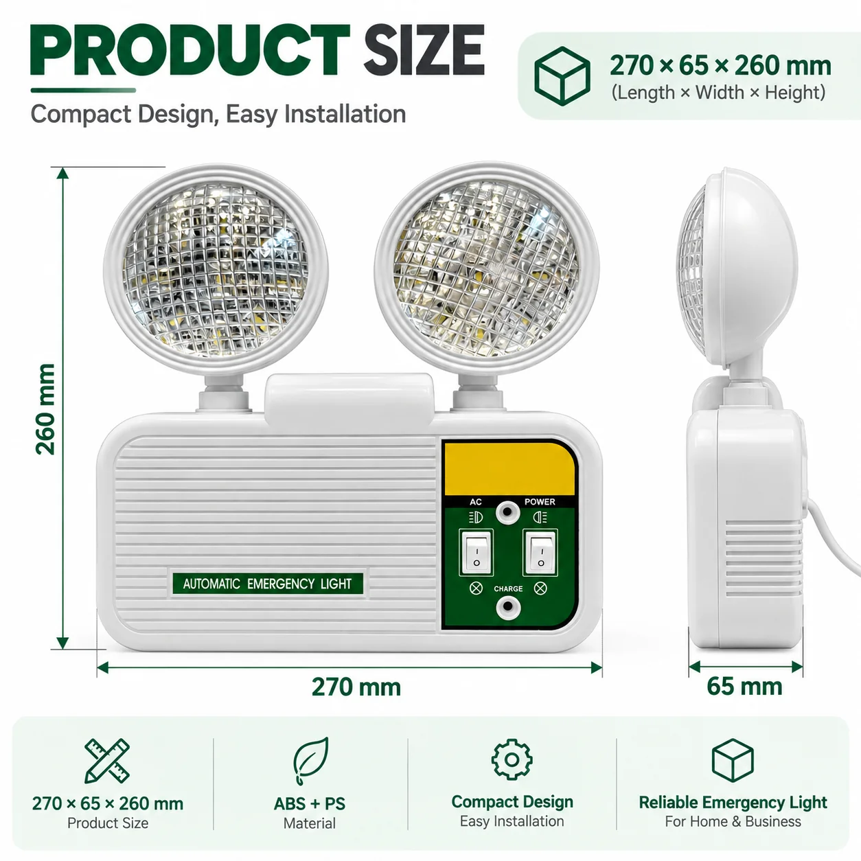 ST901 emergency light dimensions