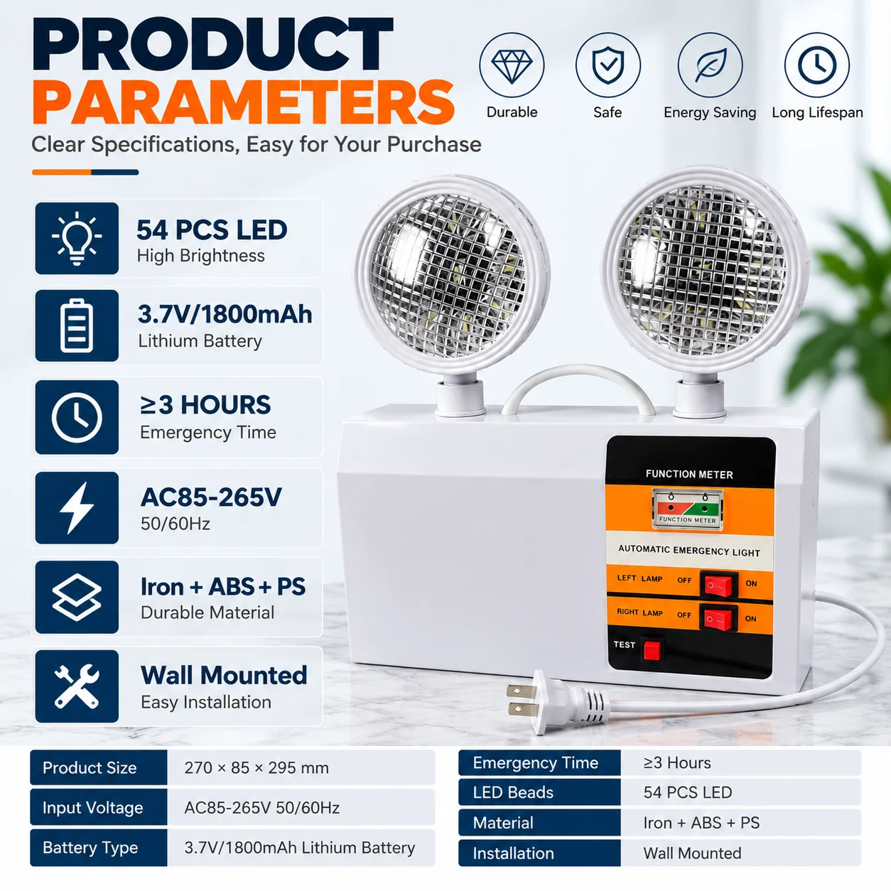 ST903 emergency light specifications