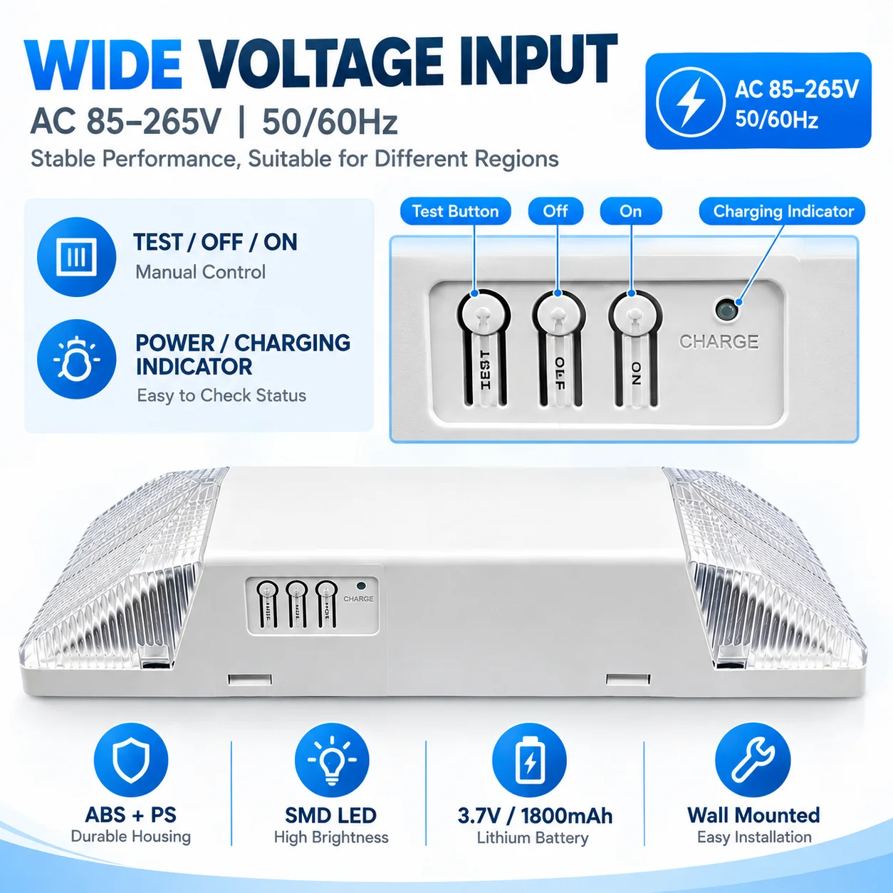 ST906 emergency light controls and input