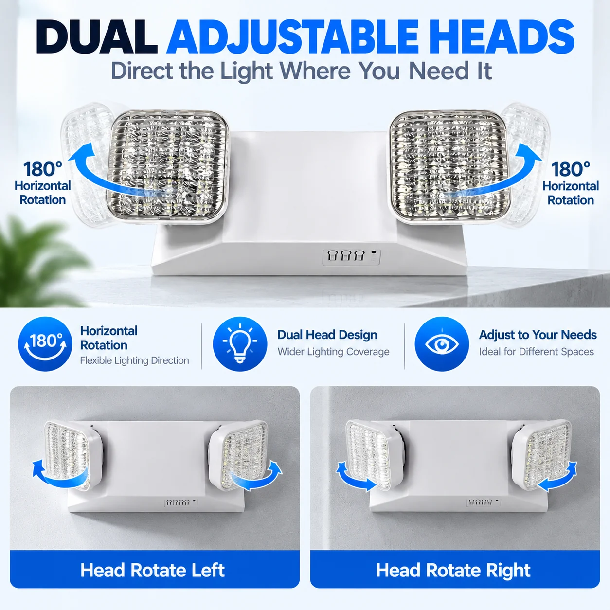 ST907 emergency light adjustable heads