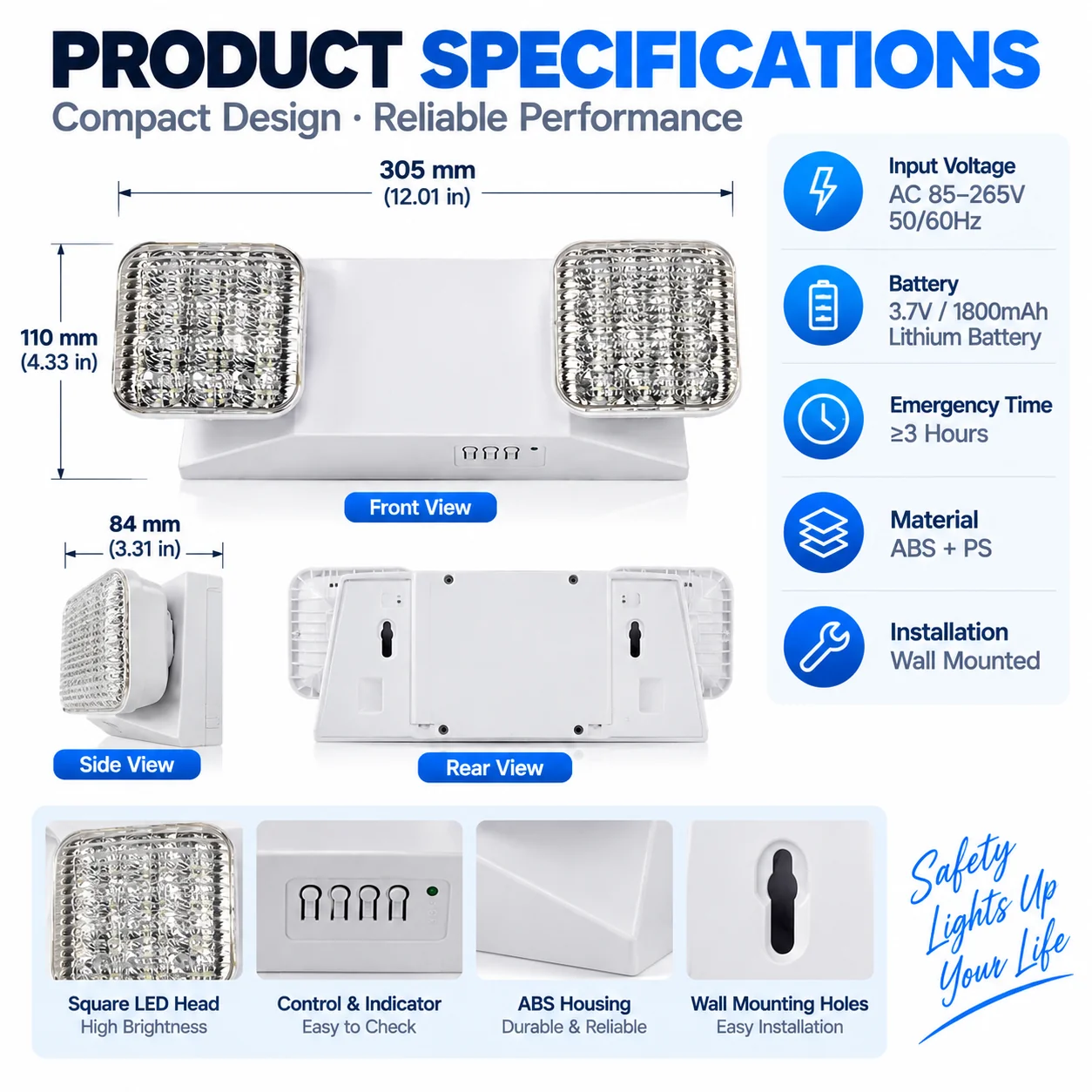 ST907 emergency light specifications