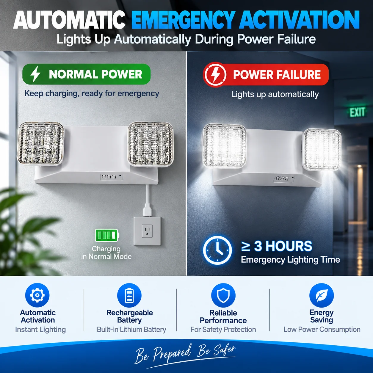ST907 emergency light automatic emergency operation