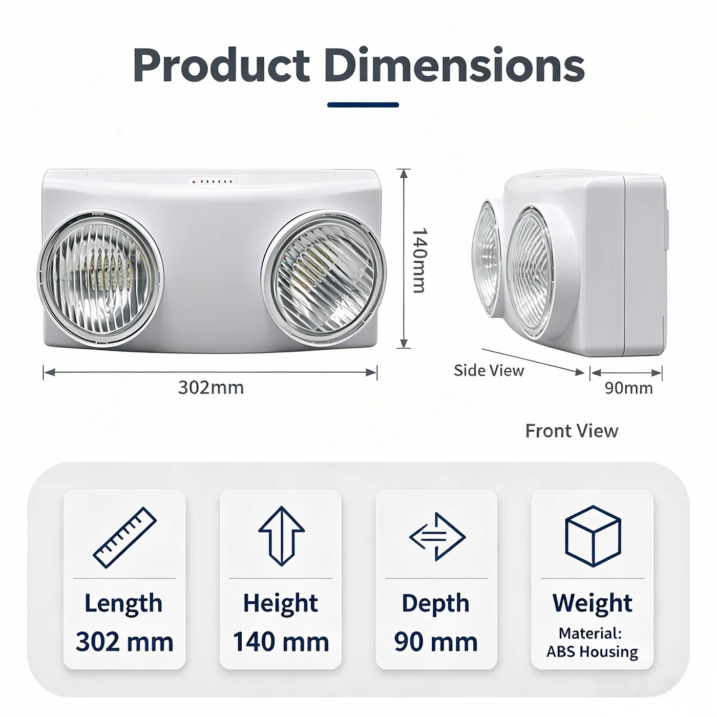 ST916 emergency light dimensions