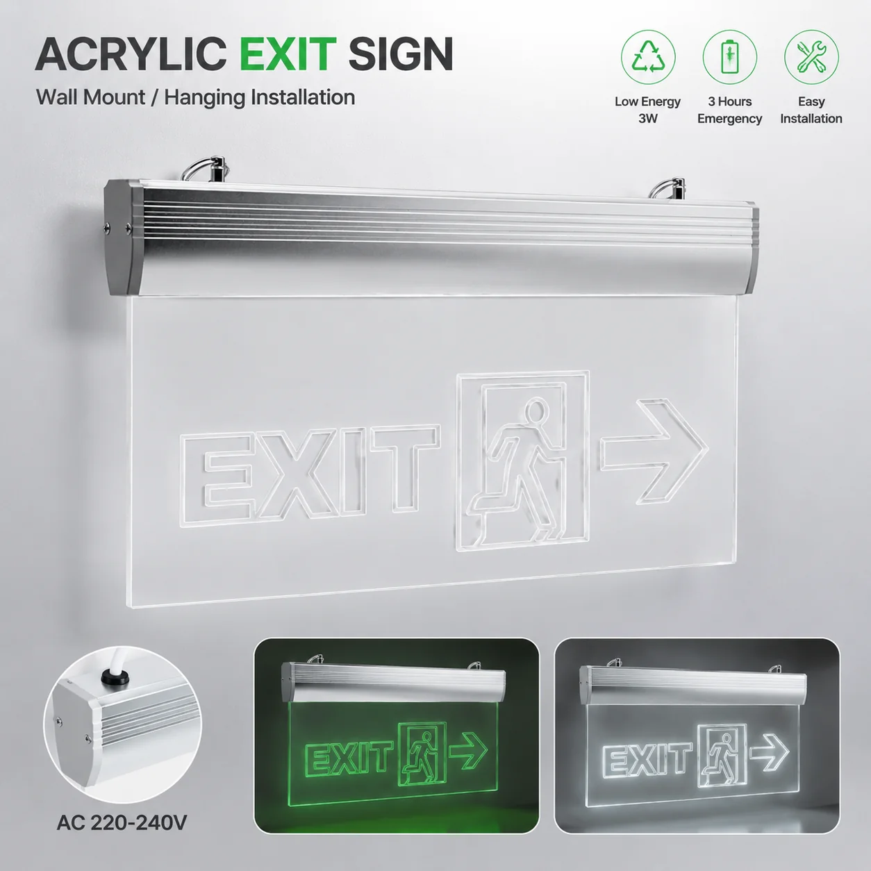 ZS803 emergency light acrylic panel structure