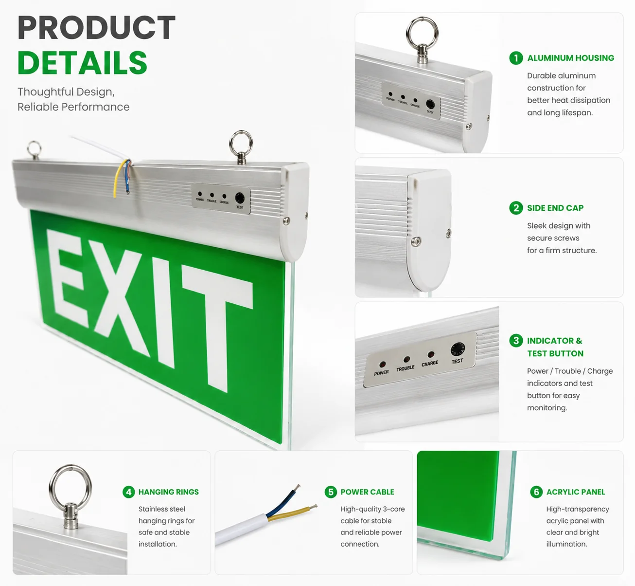 ZS803B emergency light housing and controls
