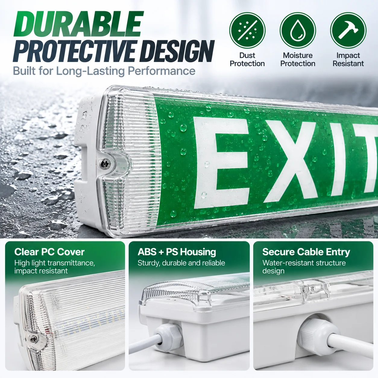 ZS805 emergency light sealed housing details