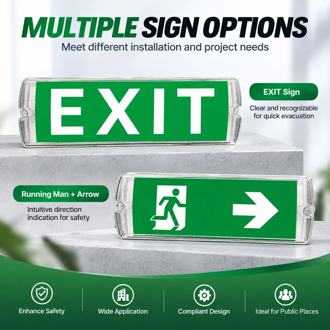 ZS805 emergency light legend options