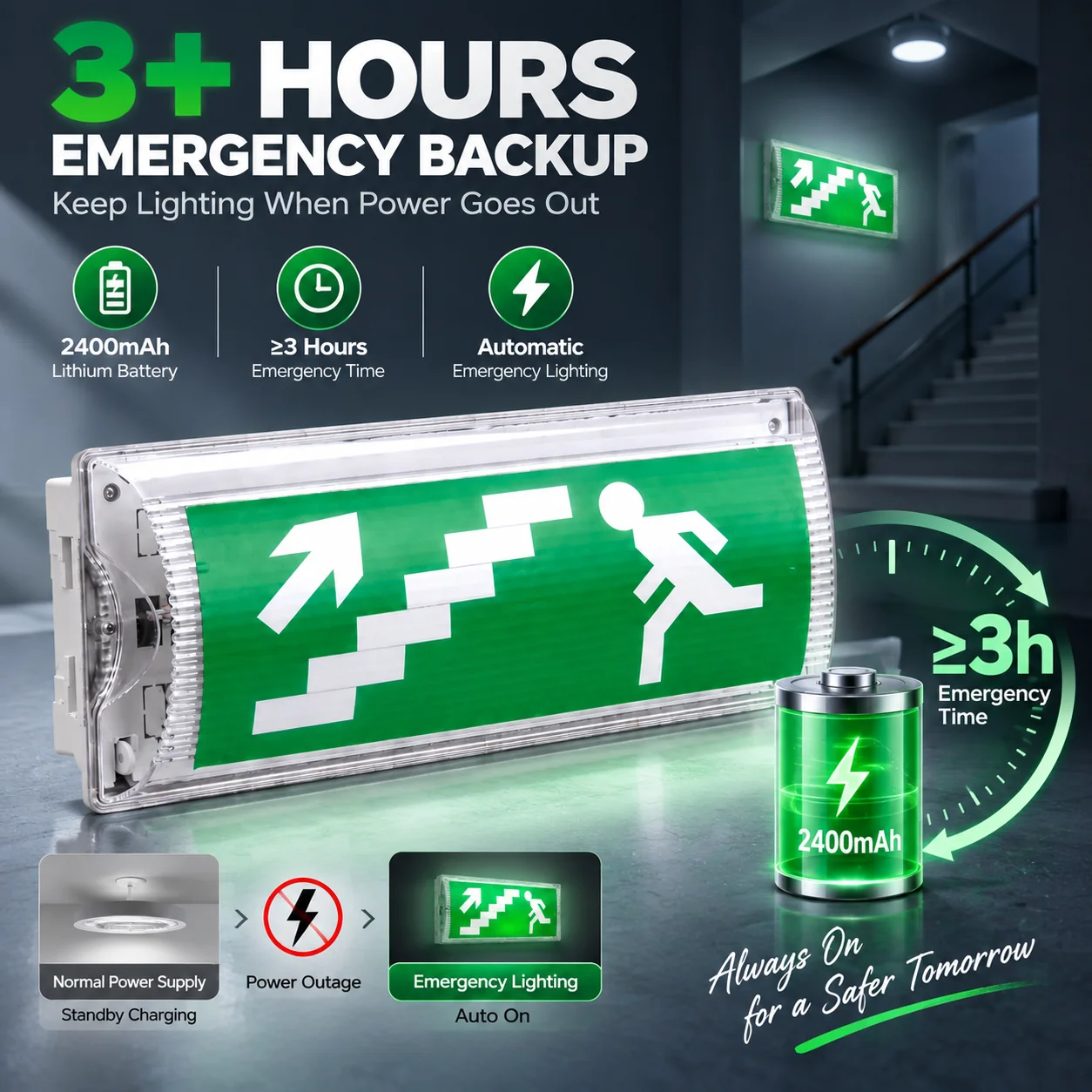 ZS806 emergency light battery backup