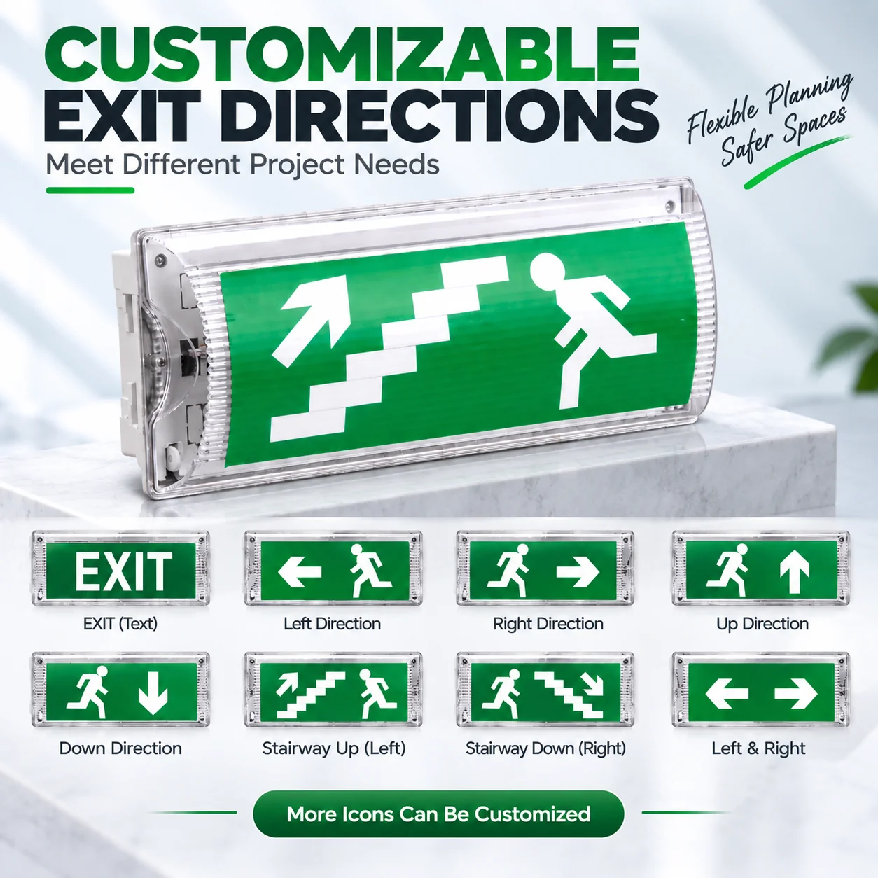 ZS806 emergency light custom direction graphics