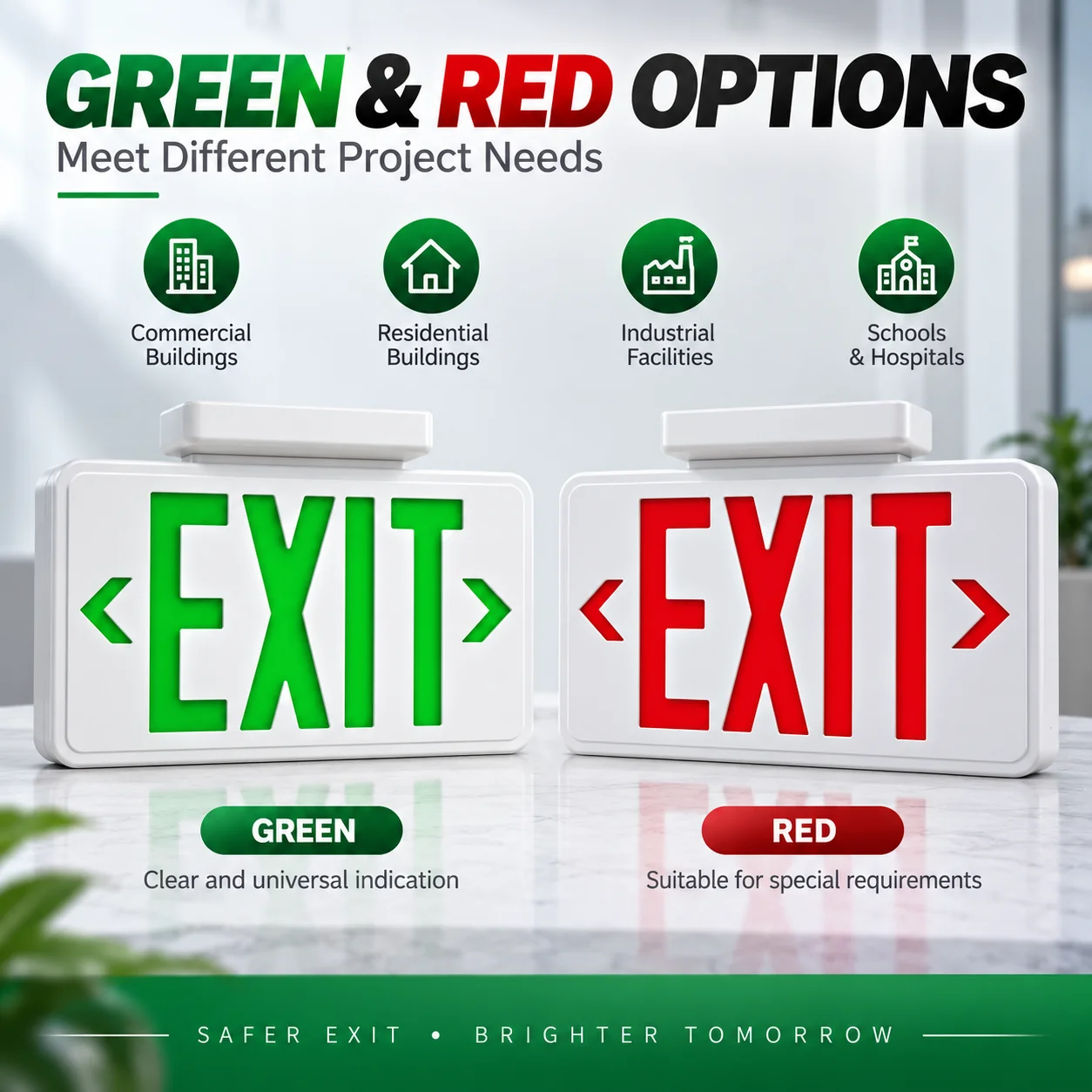 ZS807 emergency light red and green options