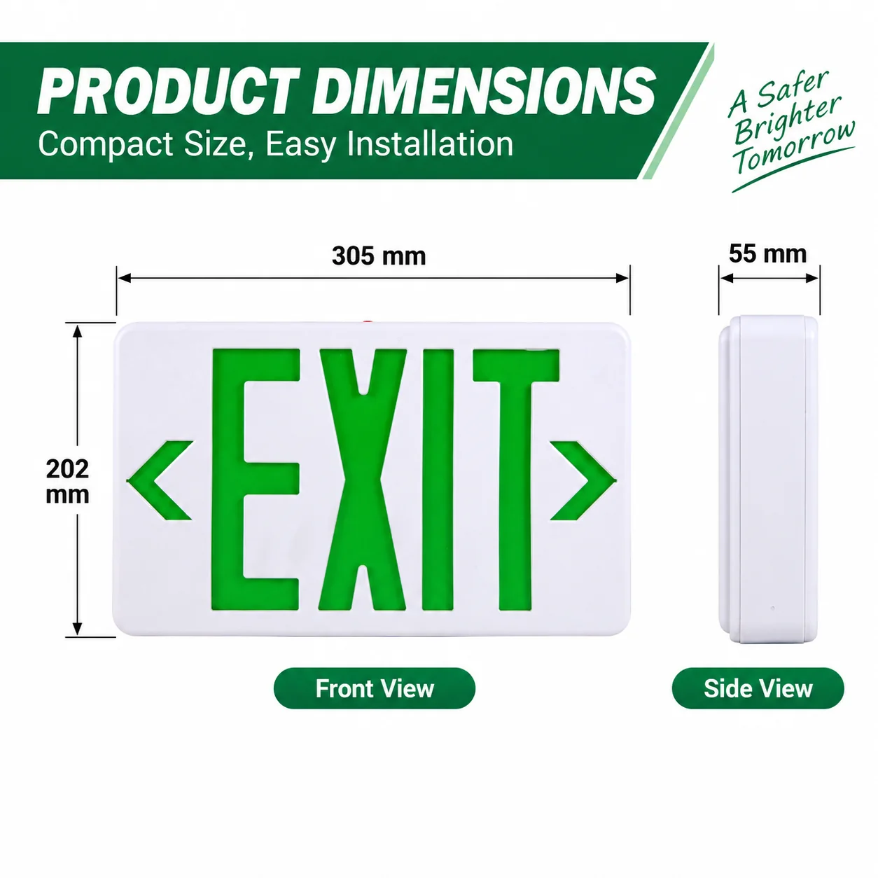 ZS807 emergency light dimensions